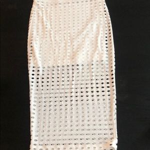 Alexander Wang white midi skirt